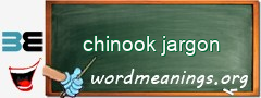 WordMeaning blackboard for chinook jargon
